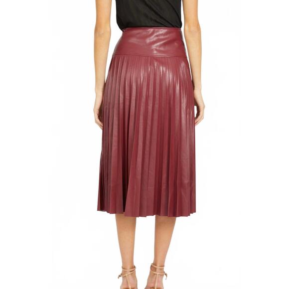 NEW CABALLERO hendrix skirt in cabernet vegan leather - Picture 2 of 3